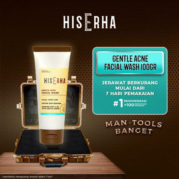 𝐑𝐀𝐃𝐘𝐒𝐀 - HIS ERHA Facial Wash 100g - Sabun Wajah Jerawat Khusus Pria - Image 2