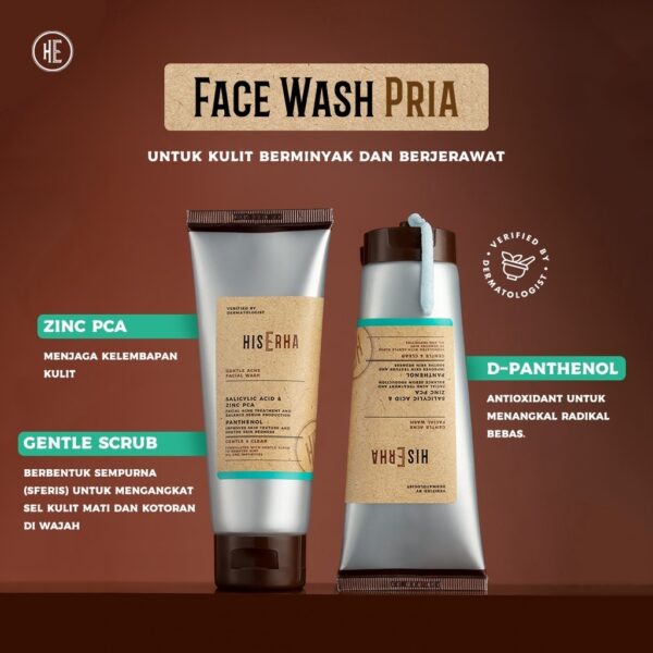 𝐑𝐀𝐃𝐘𝐒𝐀 - HIS ERHA Facial Wash 100g - Sabun Wajah Jerawat Khusus Pria - Image 5