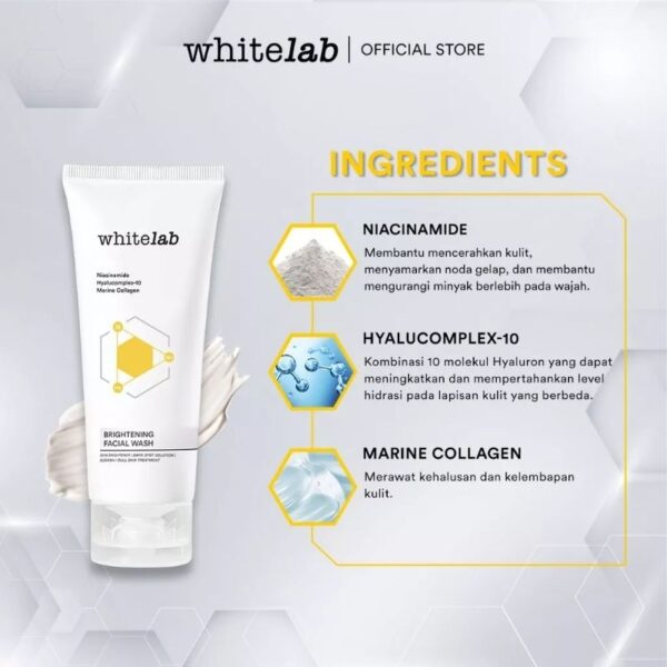 𝐑𝐀𝐃𝐘𝐒𝐀 - Whitelab Brightening Facial Wash 100gr - Sabun Cuci Muka - Image 6