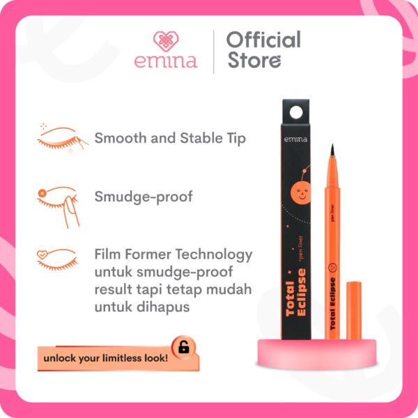 𝐑𝐀𝐃𝐘𝐒𝐀 - Emina Total Eclipse Pen Liner 1 mL - Eyeliner Hitam - Image 6