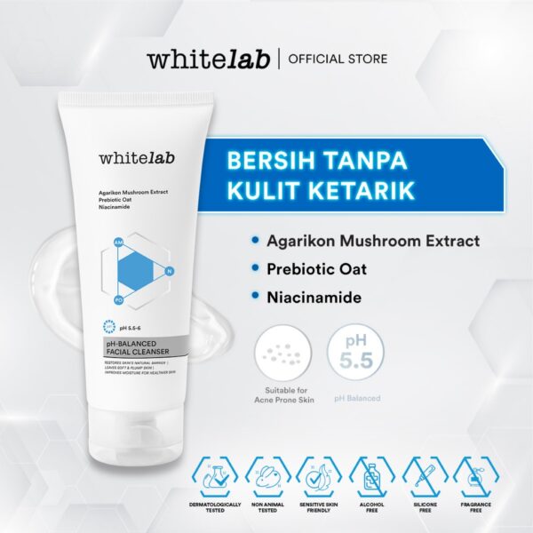 𝐑𝐀𝐃𝐘𝐒𝐀 - Whitelab pH-Balanced Facial Cleanser - Sabun Cuci Muka 100gr - Image 2