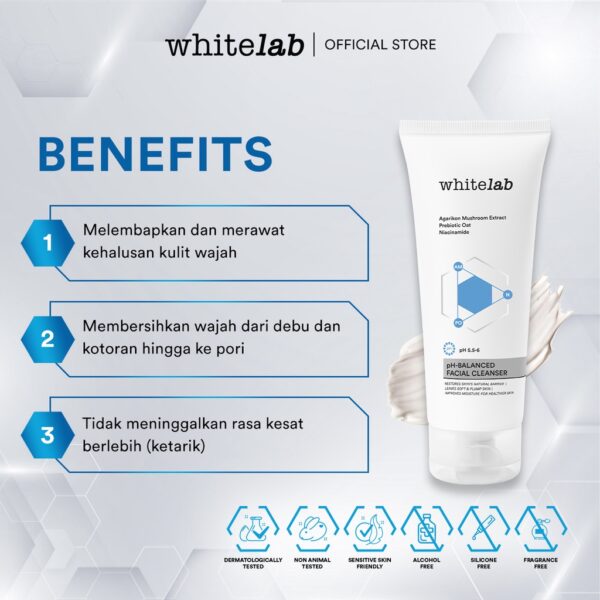 𝐑𝐀𝐃𝐘𝐒𝐀 - Whitelab pH-Balanced Facial Cleanser - Sabun Cuci Muka 100gr - Image 4