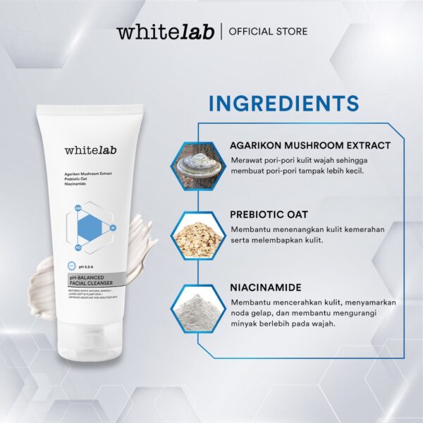 𝐑𝐀𝐃𝐘𝐒𝐀 - Whitelab pH-Balanced Facial Cleanser - Sabun Cuci Muka 100gr - Image 5