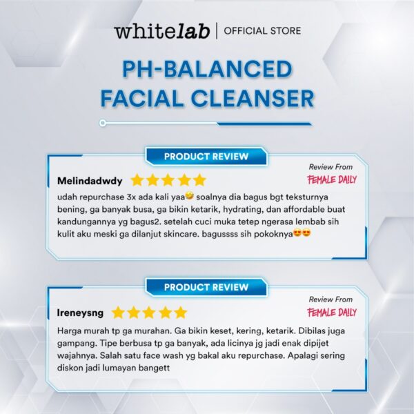 𝐑𝐀𝐃𝐘𝐒𝐀 - Whitelab pH-Balanced Facial Cleanser - Sabun Cuci Muka 100gr - Image 6