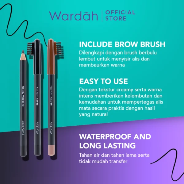 𝐑𝐀𝐃𝐘𝐒𝐀 - Wardah Eyexpert Eyebrow Pencil - Pensil Alis Eyebrow Brush - Image 4