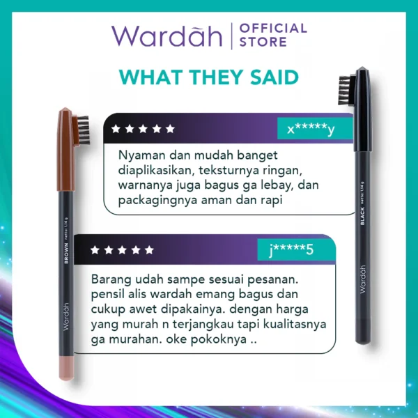 𝐑𝐀𝐃𝐘𝐒𝐀 - Wardah Eyexpert Eyebrow Pencil - Pensil Alis Eyebrow Brush - Image 3